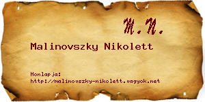 Malinovszky Nikolett névjegykártya