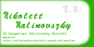 nikolett malinovszky business card